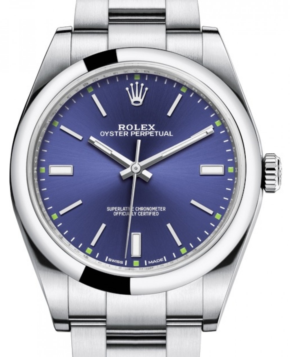 rolex oyster blue dial