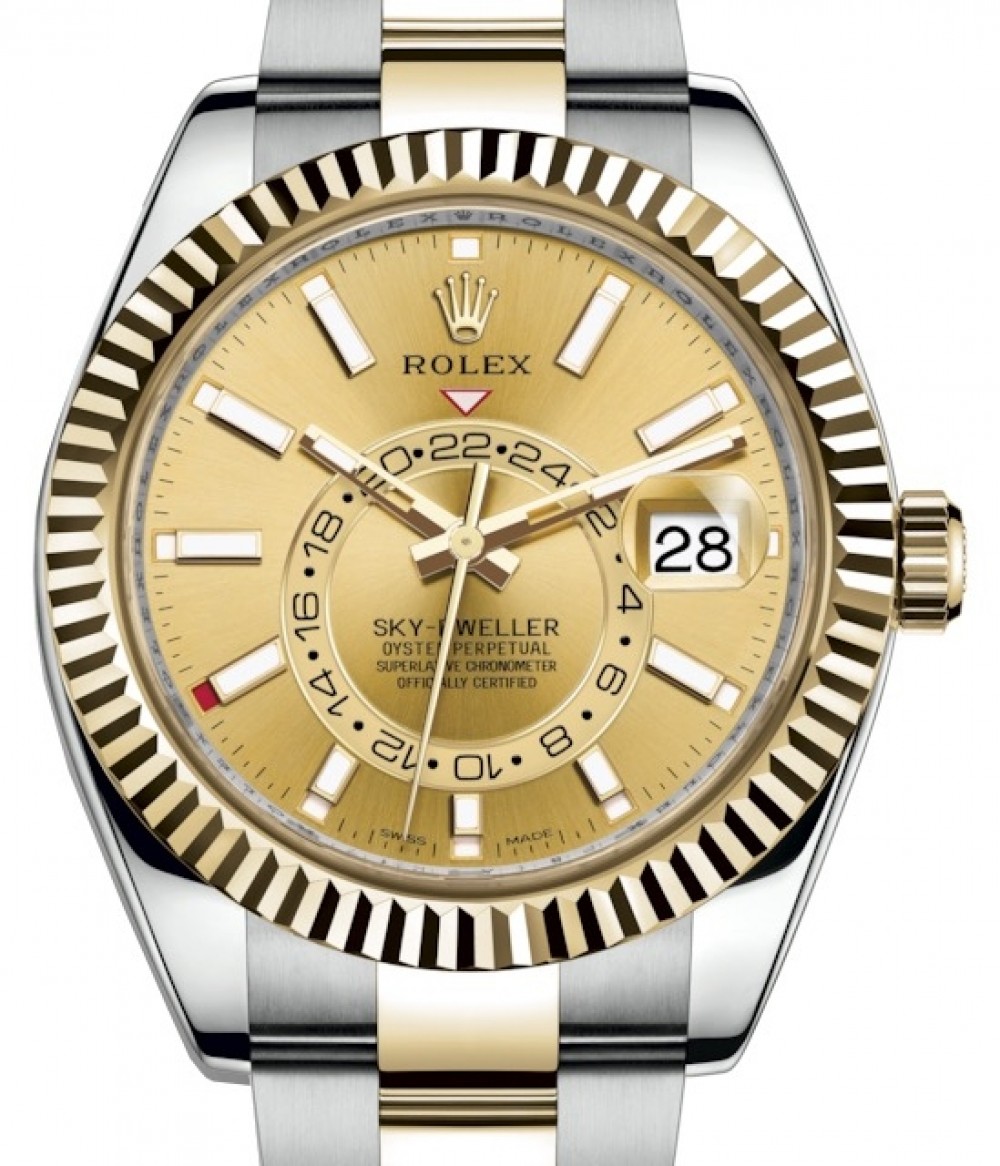 rolex sky dweller gold and steel
