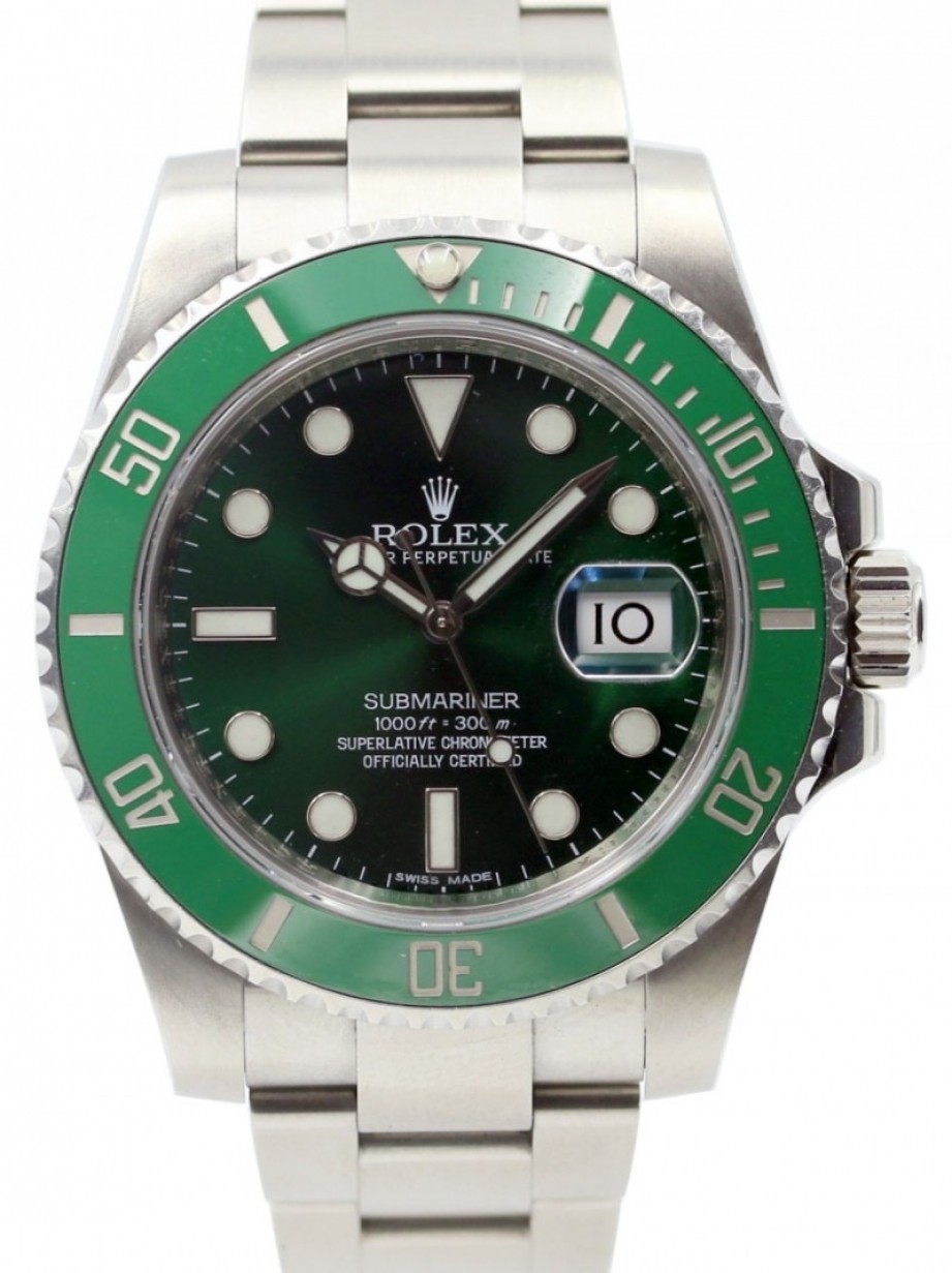 Rolex Submariner Date "Hulk" Stainless Steel Green Dial & Ceramic Bezel Steel Oyster Bracelet 116610LV -