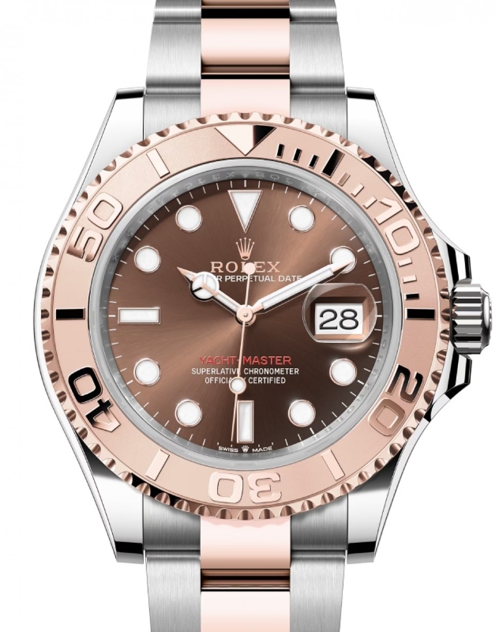 Rolex Yacht-Master 40 126621 Everyrose and Steel Chocolate Dial Preowned Box and Papers