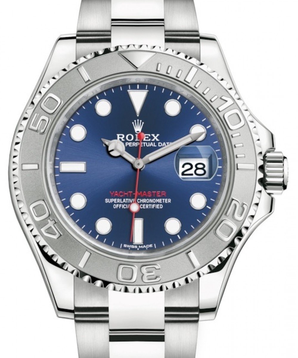 Rolex Yacht-Master 40 Stainless Steel Blue Dial Platinum Oyster Bracelet 116622 - PRE OWNED