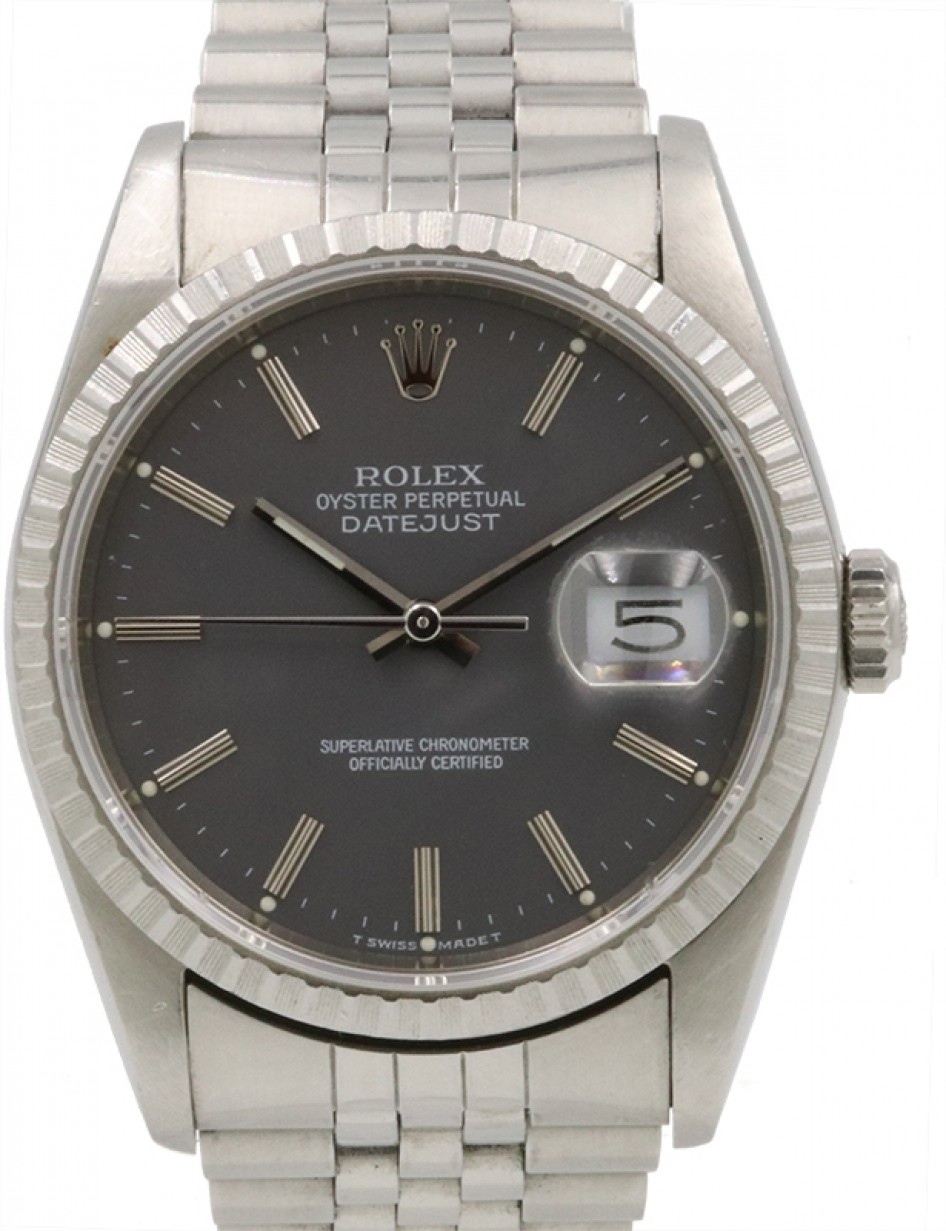 rolex with grey face