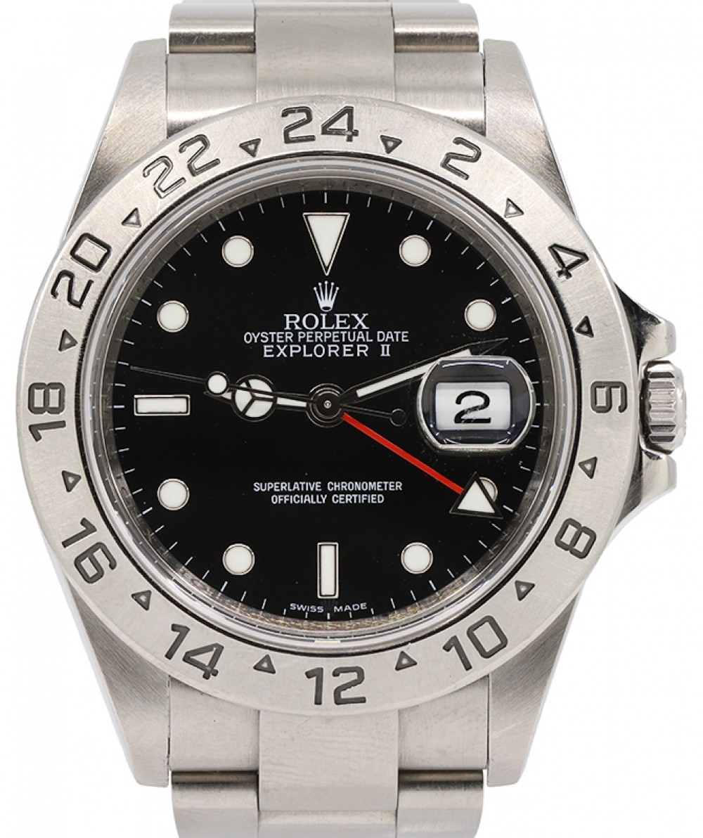 Rolex II 16570 GMT Black 40mm Oyster Stainless Inscribed Bezel