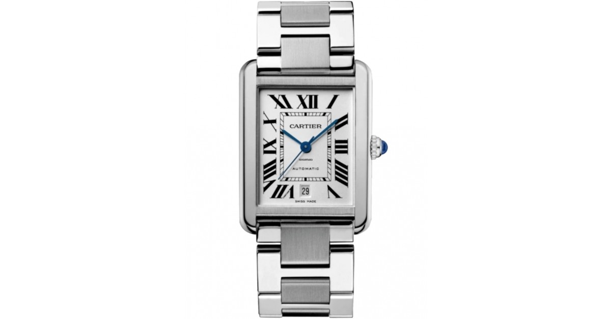 Cartier Tank Solo Python Pattern Stainless Steel Ladies Watch W5200020