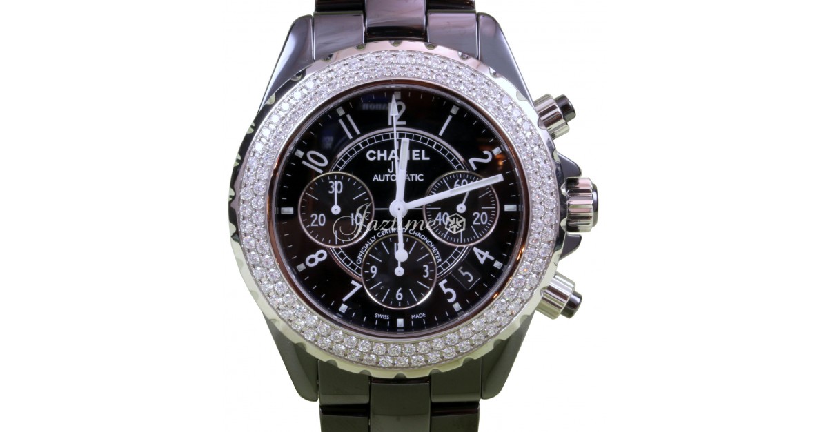  Chanel J12 Automatic Diamond Black Ceramic Watch H3109 :  Clothing, Shoes & Jewelry
