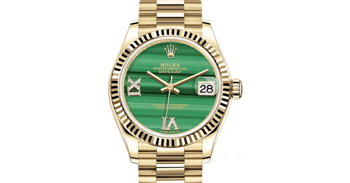 Rolex Datejust 31 Ladies Watch with Green Dial and Diamonds 278273OGDR6J
