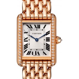 Tank Louis Cartier Large on Rose Gold Bracelet with White Dial WGTA0024