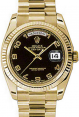Product Image: Rolex Day-Date 36 118238-BLKAFP Black Arabic Fluted Yellow Gold President - BRAND NEW