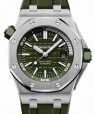Product Image: Audemars Piguet Royal Oak Offshore Diver 15710ST.OO.A052CA.01 Khaki Index Stainless Steel Rubber 42mm BRAND NEW