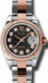 Product Image: Rolex Lady-Datejust 26 179171-BLKAFO Black Jubilee Diamond Fluted Rose Gold Stainless Steel Oyster - BRAND NEW