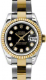 Product Image: Rolex Lady-Datejust 26 179173-BLKDO Black Diamond Fluted Yellow Gold Stainless Steel Oyster - BRAND NEW