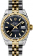 Product Image: Rolex Lady-Datejust 26 179173-BLKSJ Black Index Fluted Yellow Gold Stainless Steel Jubilee - BRAND NEW