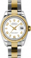 Product Image: Rolex Lady-Datejust 26 179173-WHTAO White Arabic Index Fluted Yellow Gold Stainless Steel Oyster - BRAND NEW