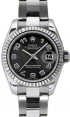 Product Image: Rolex Lady-Datejust 26 179174-BLKCAO Black Concentric Circle Arabic Fluted White Gold Stainless Steel Oyster - BRAND NEW