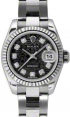 Product Image: Rolex Lady-Datejust 26 179174-BLKJDO Black Jubilee Diamond Fluted White Gold Stainless Steel Oyster - BRAND NEW