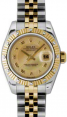Product Image: Rolex Lady-Datejust 26 179313-CHDMOPRJ Champagne Decorated Mother of Pearl Roman Fluted Diamond Yellow Gold Stainless Steel Jubilee - BRAND NEW