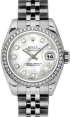 Product Image: Rolex Lady-Datejust 26 179384-MOPDJ White Mother of Pearl Diamond Dial Diamond Bezel Stainless Steel Jubilee - BRAND NEW