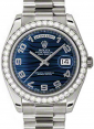 Product Image: Rolex Day-Date II 218349-BUWADP 41mm Blue Arabic Wave Dial Diamond Bezel White Gold President - BRAND NEW