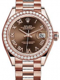 Product Image: Rolex Datejust 28 279135 Chocolate Roman Diamond Bezel Rose Gold President - BRAND NEW