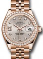 Product Image: Rolex Datejust 28 279135 Sundust Diamond Roman 9 o' Clock Diamond Bezel Rose Gold Jubilee - BRAND NEW