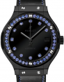 Product Image: Hublot Classic Fusion Shiny 565.CX.1210.VR.1201 Black Dial Blue Sapphire Bezel Black Ceramic & Leather 38mm BRAND NEW