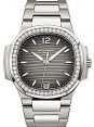 Product Image: Patek Philippe 7018/1A-011 Nautilus Ladies 33.6mm Charcoal Index Diamond Bezel Stainless Steel Date BRAND NEW