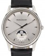 Product Image: Jaeger-LeCoultre Master Ultra Thin Moon Stainless Steel 39mm Silver Dial Automatic Self-Winding Black Leather Strap 1368420 - PRE-OWNED
