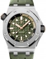 Product Image: Audemars Piguet Royal Oak Offshore Diver 42mm Stainless Steel Green Dial Rubber Strap 15720ST.OO.A052CA.01 - BRAND NEW 