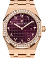 Product Image: Audemars Piguet Royal Oak Quartz 33mm Rose Gold Diamond Bezel Purple Dial 67651OR.ZZ.1261OR.06 - BRAND NEW
