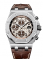 Product Image: Audemars Piguet 26470ST.OO.A801CR.01 Royal Oak Offshore Chronograph 42mm Ivory Safari Brown Steel Leather - BRAND NEW