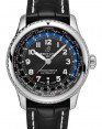 Product Image: Breitling Aviator 8 B35 Automatic Unitime 43 Black Dial Stainless Steel Bezel Leather Strap AB3521U41.B1P1 - BRAND NEW