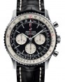 Product Image: Breitling Navitimer B01 Chronograph 46 Stainless Steel 46mm Black Dial  Alligator Leather Strap AB0127211B1P1 - BRAND NEW