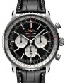 Product Image: Breitling Navitimer B01 Chronograph 46 Stainless Steel Black Dial Leather Strap AB0137211B1P1 - BRAND NEW
