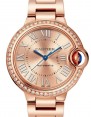 Product Image: Cartier Ballon Bleu De Cartier 33mm Rose Gold/Diamonds WJBB0077 - BRAND NEW
