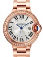 Product Image: Cartier Ballon Bleu De Cartier 33mm Rose Gold/Diamonds Silver Dial WJBB0063 - BRAND NEW