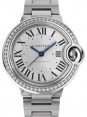 Product Image: Cartier Ballon de Cartier Steel Diamond Bezel 33mm Silver Dial W4BB0023 - BRAND NEW