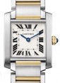 Product Image: Cartier Tank Francaise Women's Watch Medium Quartz Stainless Steel Silver Dial Stainless Steel Yellow Gold Bracelet W2TA0003 - BRAND NEW