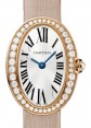 Product Image: Cartier Mini Baignoire Ladies Watch Quartz Rose Gold Diamond Bezel Silver Dial Fabric Strap WB520028 - BRAND NEW