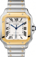 Product Image: Cartier Santos Large Two-Tone Yellow Gold/Steel Silver Opaline Dial Bracelet W2SA0006 - BRAND NEW