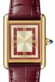 Product Image: Cartier Tank Louis Cartier Ladies Watch Large Manual Winding Yellow Gold Red and Opaline Dial Alligator Leather Strap WGTA0059 - BRAND NEW