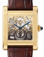 Product Image: Cartier Tank Normale Large Yellow Gold Skeleton Dial Alligator Leather Strap WHTA0021 - BRAND NEW