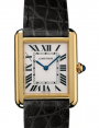 Product Image: Cartier Tank Solo Silver Dial Yellow Gold Bezel Black Leather Strap 40mm W5200002 - BRAND NEW
