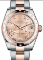 Product Image: Rolex Datejust 31 Lady Midsize Rose Gold/Steel Pink Floral Motif Arabic Dial & Diamond Set Domed Bezel Oyster Bracelet 178341- BRAND NEW