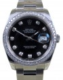 Product Image:  Rolex Datejust 36 White Gold/Steel Black Custom Diamond Dial & Bezel Oyster Bracelet 126200 (126284RBR) - BRAND NEW