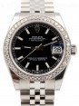 Product Image: Rolex Datejust 31 Lady Midsize Stainless Steel Black Index Dial & Diamond Bezel Jubilee Bracelet 278240 - BRAND NEW