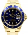 Product Image: Rolex Submariner 16618 Men's Blue Solid Yellow Gold 40mm Diver Oyster Date - PRE-OWNED