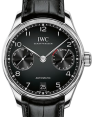 Product Image: IWC Schaffhausen IW500703 Portugieser Automatic Black Arabic Stainless Steel Black Leather 42.3mm Automatic