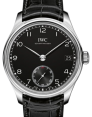Product Image: IWC Schaffhausen IW510202 Portugieser Hand-Wound Eight Days Black Arabic Stainless Steel Black Leather 43mm Manual