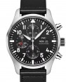 Product Image: IWC Pilot's Watch Chronograph Black Arabic Dial Stainless Steel Black Leather Strap 43mm Automatic IW377709 - BRAND NEW