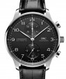 Product Image: IWC Portugieser Chronograph Stainless Steel 41mm Black Dial Black Alligator Leather Strap IW371609 - BRAND NEW